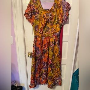 Midi Retro Floral Dress